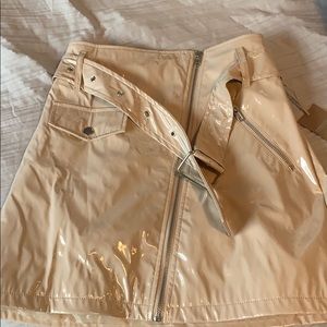 shiny nude skirt - brand new w tags